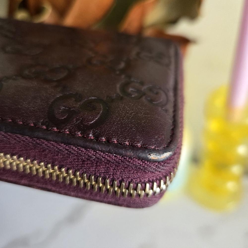 GUC Gucci Guccissima Brown Leather Long Continental Zip-around Wallet - Picture 9 of 14